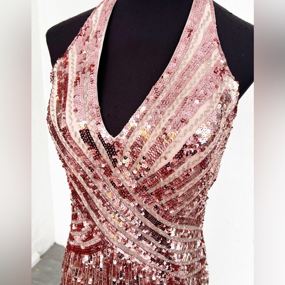 Mac Duggal Pink Sequin Beaded Prom Pageant Gown Women’s size 8 - Picture 8 of 12